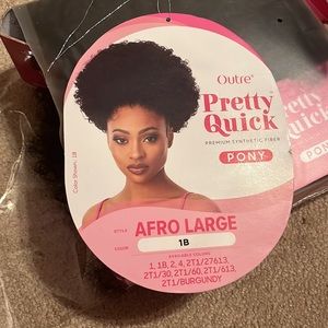 New Pretty Quick Synthetic Pony Afro Large